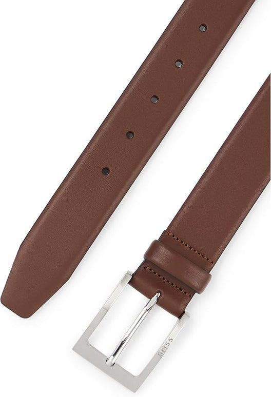 BOSS Mens Barnabie Pin-buckle belt in nappa leather, 38