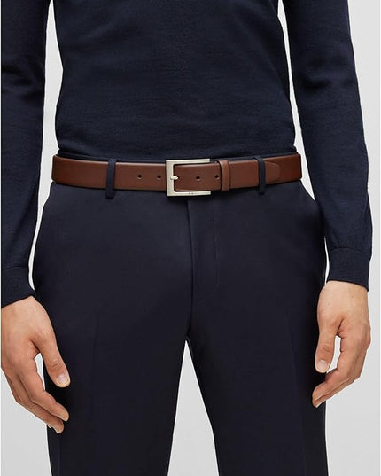 BOSS Mens Barnabie Pin-buckle belt in nappa leather, 38