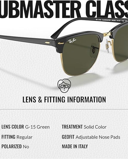 RayBan (RB3016) Clubmaster Sunglasses, 49/21