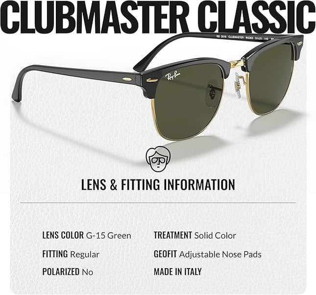 RayBan (RB3016) Clubmaster Sunglasses, 49/21
