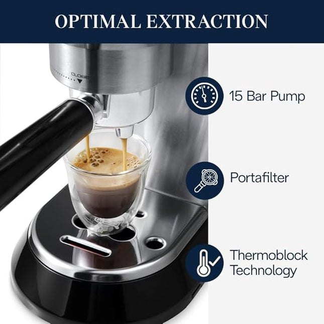 De'Longhi Dedica Pump Espresso Manual Coffee Machine