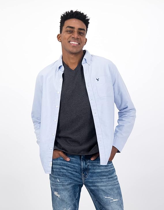 American Eagle Classic Fit Oxford Shirt, L