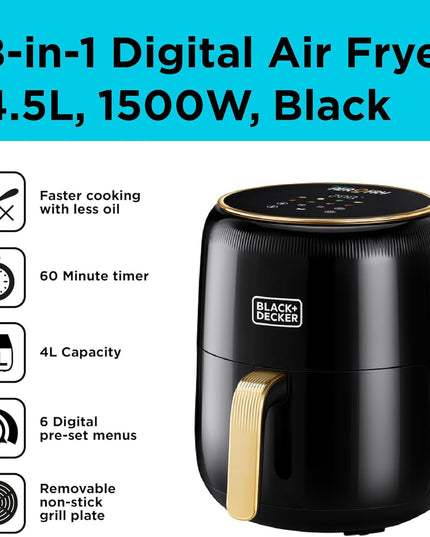 BLACK+DECKER 8-in-1 Digital Air Fryer, 4.5L