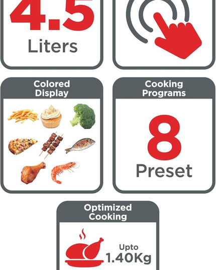 BLACK+DECKER 8-in-1 Digital Air Fryer, 4.5L