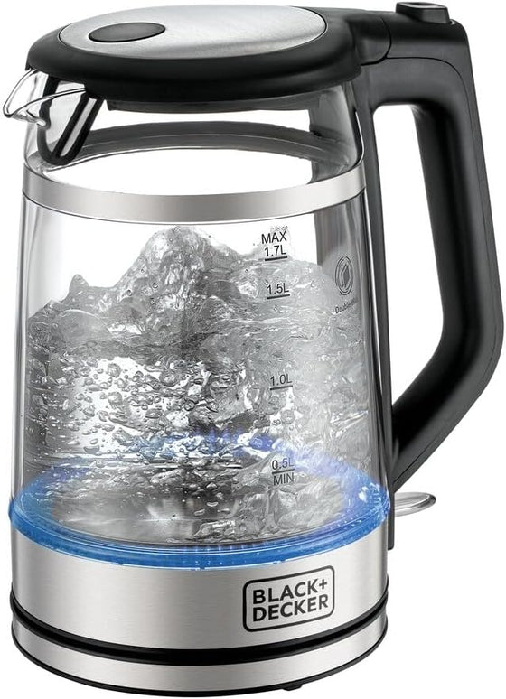 BLACK+DECKER 1.7L Glass Kettle, 2200W