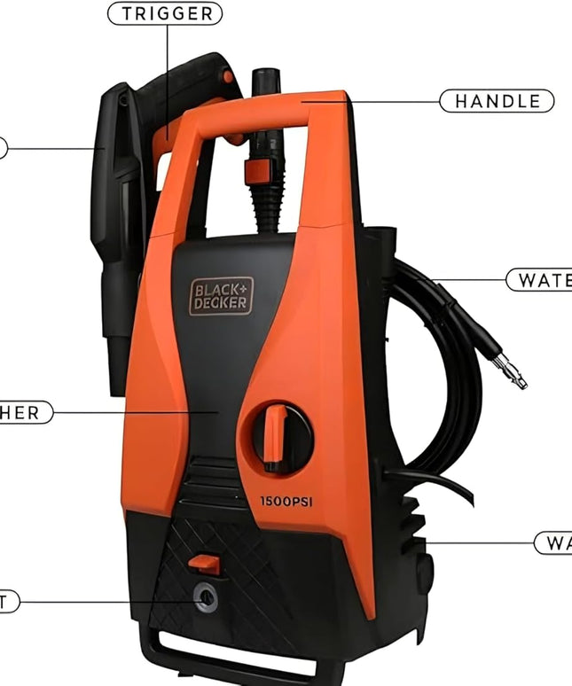 BLACK+DECKER Pressure Washer, 105 Bar