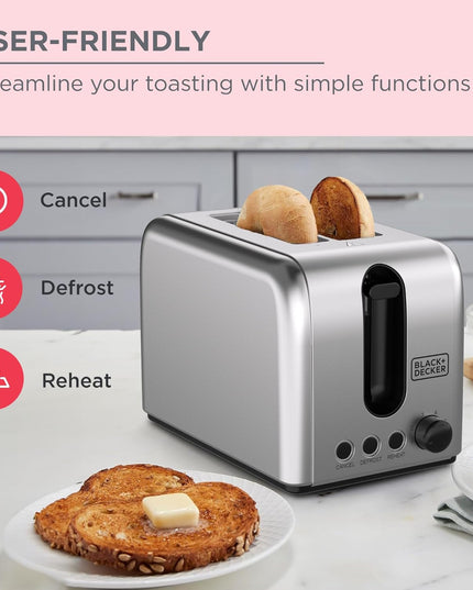 BLACK+DECKER Toaster, 2-Slice, 1050W