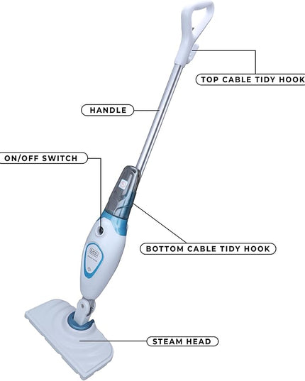 Black + Decker Steam Mop, 1300W