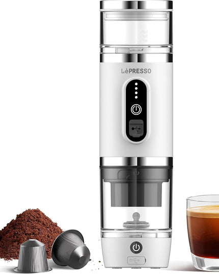LePresso 4-in-1 Portable Coffee Machine with Milk Frother