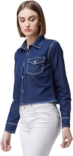 Miss Olive Cropped Denim Jacket, L