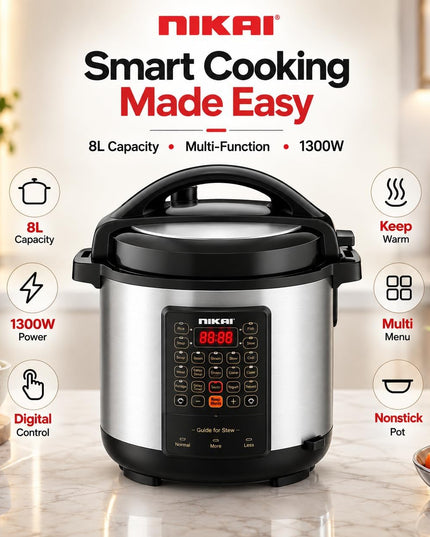 Nikai Digital Pressure Cooker, 1300W
