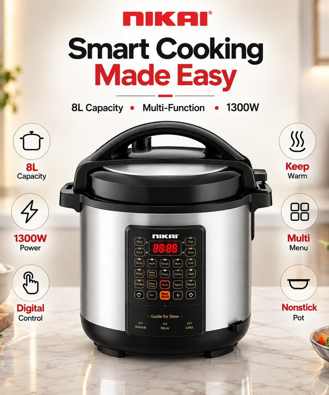 Nikai Digital Pressure Cooker, 1300W