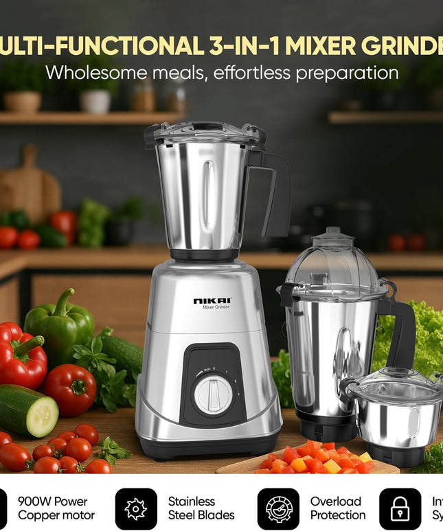 Nikai 3-in-1 Blender – 900W