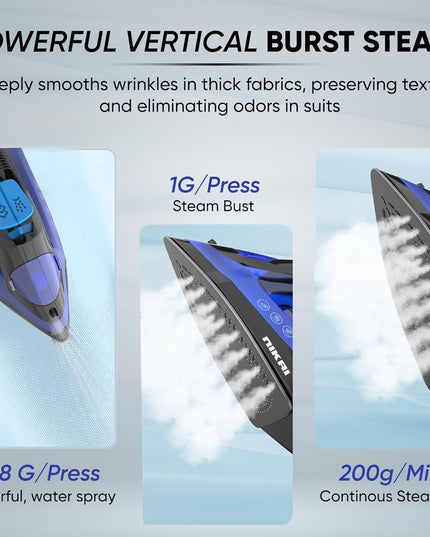 Nikai Steam Iron with Non-Stick Soleplate, 1600W