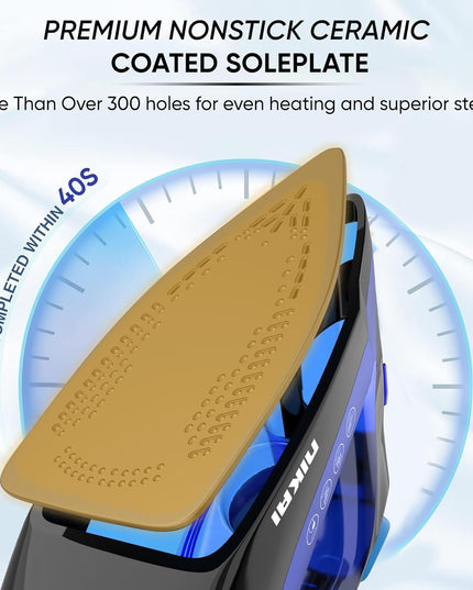Nikai Steam Iron with Non-Stick Soleplate, 1600W
