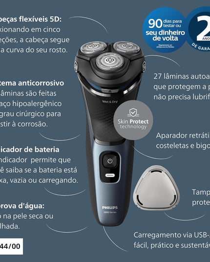 Philips Shaver 3000 Series Wet & Dry Electric Shaver