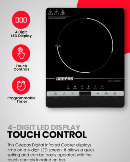 Geepas Digital Infrared Cooker, 2000W
