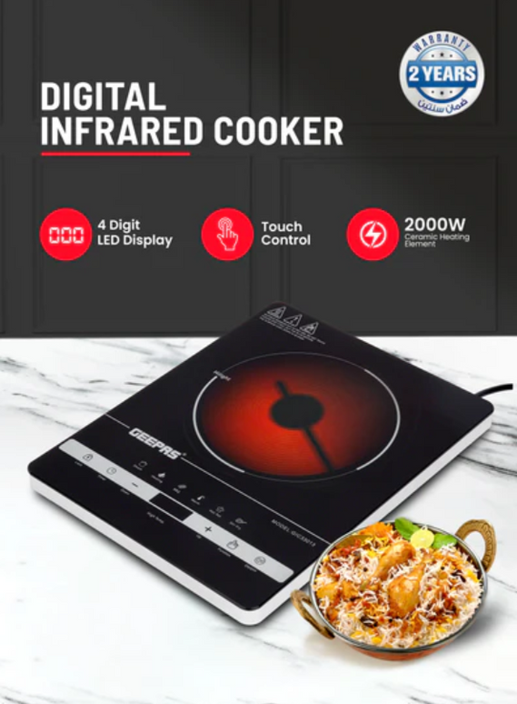 Geepas Digital Infrared Cooker, 2000W